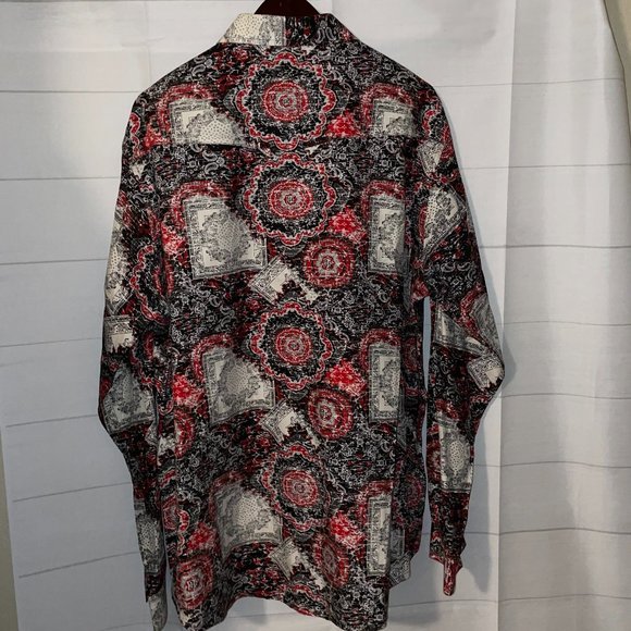 Panhandle Rough Stock XL Long Sleeve Red Pearl Snap Shirt - Picture 3 of 3